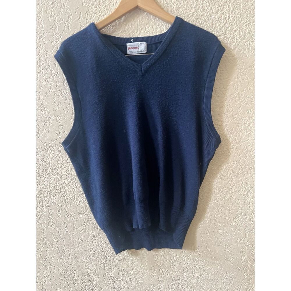 Mcgregor Mens Blue Vest Mcgregor 100% Acrylic Eclectic Grandpa